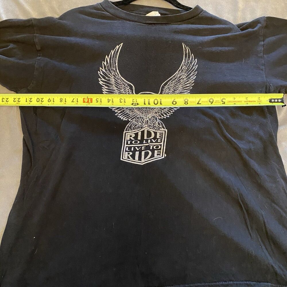 Tourchamp Men’s XL Vintage T Shirt Ride To Live Live To Ride Motorcycle Black - Picture 7 of 8
